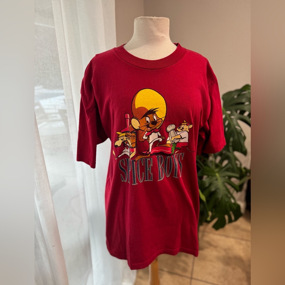 Vintage 90s Warner Bros Speedy Gonzales Spice Boys T-Shirt Red Men’s Large USA‎